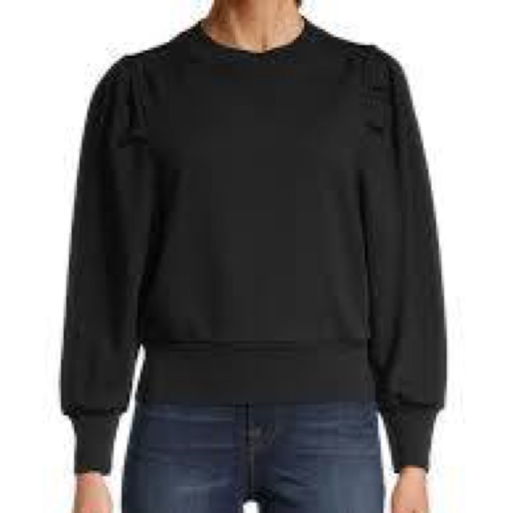 Frame Classic Black Puff Sleeve Sweatshirt